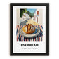 Rye Bread – White village Urban Café Scene, German Food Poster, in sleek black frame