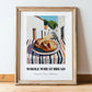 Whole Wheat Bread – White village Street Café Scene, American Food Wall Decor, in wooden frame leaning on the floor