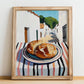 Whole Wheat Bread – White village Street Café Scene, American Food Wall Decor, no-text version framed in wood