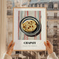 Chapati – on Striped Tablecloth, Indian Food Wall Decor, styled in a charming Paris street view
