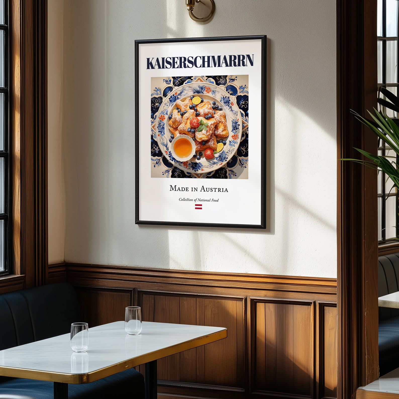 Kaiserschmarrn – Austrian Dessert Dish, Bistro Poster, clean layout with no caption