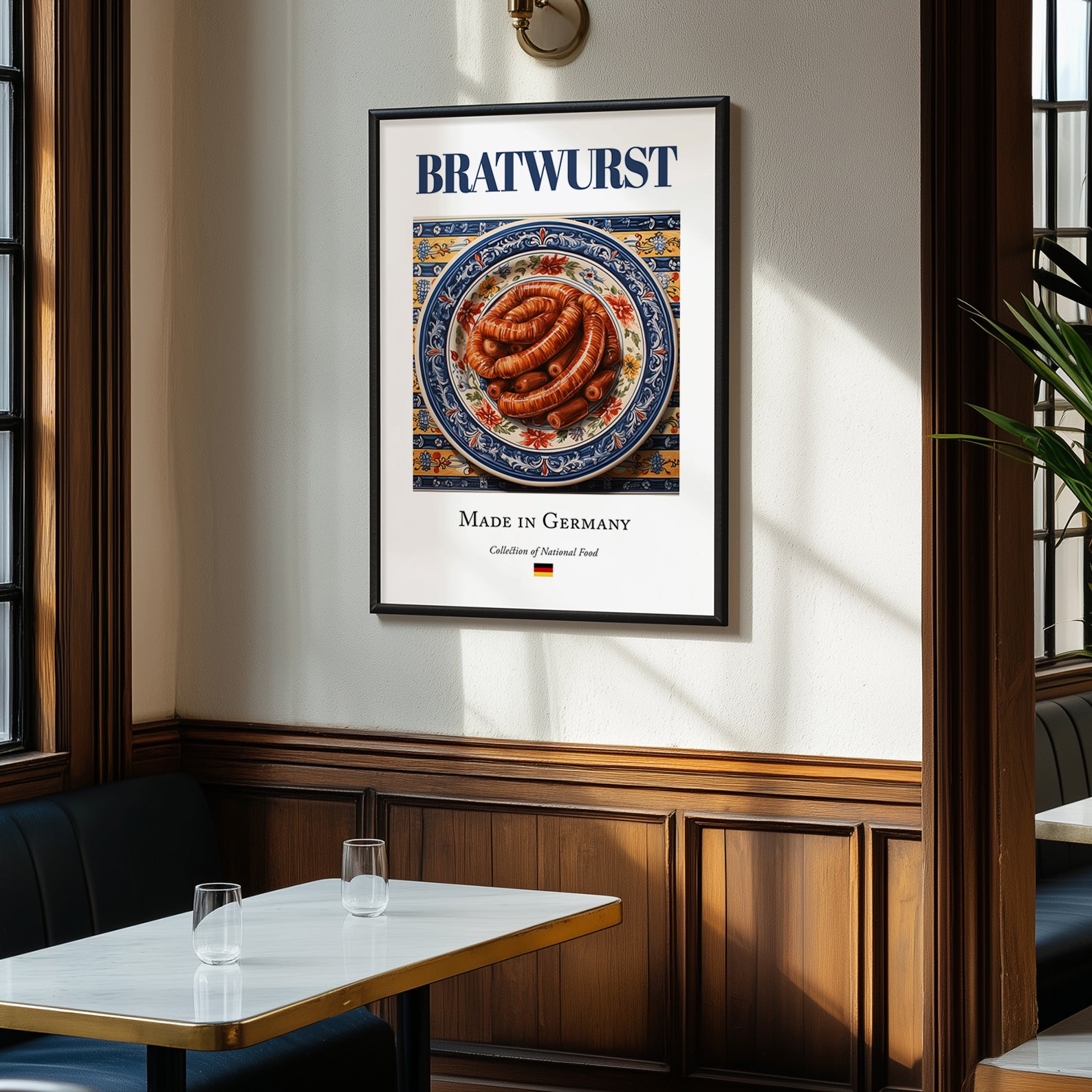 Bratwurst – German Meat Dish, Café Wall Decor, clean layout with no caption