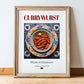 Currywurst – German Meat Dish, Food Bar Wall Art, in wooden frame leaning on the floor