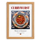 Currywurst – German Meat Dish, Food Bar Wall Art, set in oak frame