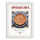 Apfelkuchen – German Dessert Dish, Farmhouse Kitchen Wall Art, placed in minimal white frame