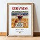 Rioja wine – Spanish Red Wine, Tasting Room Poster, in wooden frame leaning on the floor