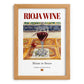 Rioja wine – Spanish Red Wine, Tasting Room Poster, set in oak frame