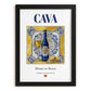 Cava – Spanish Sparkling Wine, Wine Bar Print, in sleek black frame
