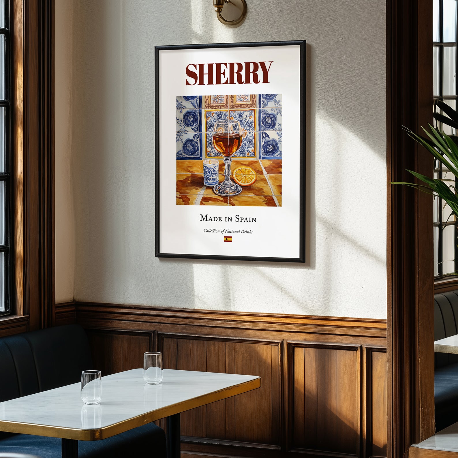 Sherry – Spanish Dessert Wine, Vinoteca Illustration, clean layout with no caption