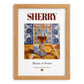 Sherry – Spanish Dessert Wine, Vinoteca Illustration, set in oak frame