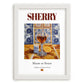 Sherry – Spanish Dessert Wine, Vinoteca Illustration, placed in minimal white frame