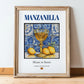 Manzanilla – Spanish Dessert Wine, Wine Bar Illustration, in wooden frame leaning on the floor
