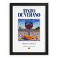 Tinto de Verano – Spanish Beverage Drink, Sky Bar Print, in sleek black frame