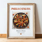 Paella Catalana – Spanish Rice Dish, Farmhouse Kitchen Art, in wooden frame leaning on the floor