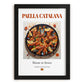 Paella Catalana – Spanish Rice Dish, Farmhouse Kitchen Art, in sleek black frame