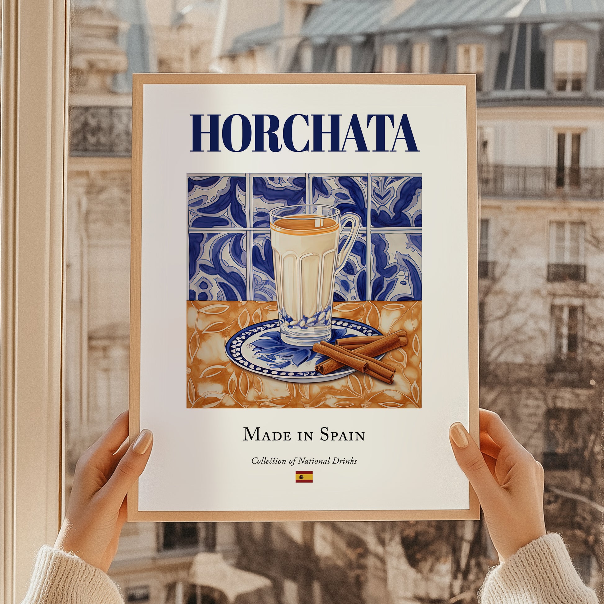 Horchata – Spanish Beverage Drink, Hotel Lobby Still Life, styled in a charming Paris street view