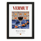 Vermut – Spanish Beverage Drink, Cocktail Lounge Poster, in sleek black frame