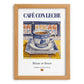 Café con Leche – Spanish Coffee, Street Café Poster, set in oak frame