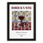Bordeaux wine – French Red Wine, Wine Bar Wall Art, in sleek black frame