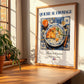 Quiche au fromage – French Dish, Bistro Painting, no-text version framed in wood