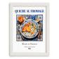 Quiche au fromage – French Dish, Bistro Painting, placed in minimal white frame