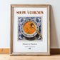 Soupe à l’oignon – French Soup Dish, Tavern Painting, in wooden frame leaning on the floor
