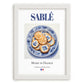 Sablé – French Dessert Dish, Bistro Wall Art, placed in minimal white frame