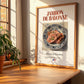 Jambon de Bayonne – French Meat Dish, Tavern Print, no-text version framed in wood