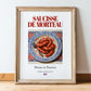 Saucisse de Morteau – French Meat Dish, Fine Dining Restaurant Poster, in wooden frame leaning on the floor