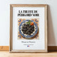 Black Périgord Truffle – French Ingredient Dish, Tavern Wall Art, in wooden frame leaning on the floor
