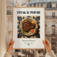 Steak au poivre – French Meat Dish, Tavern Art, styled in a charming Paris street view