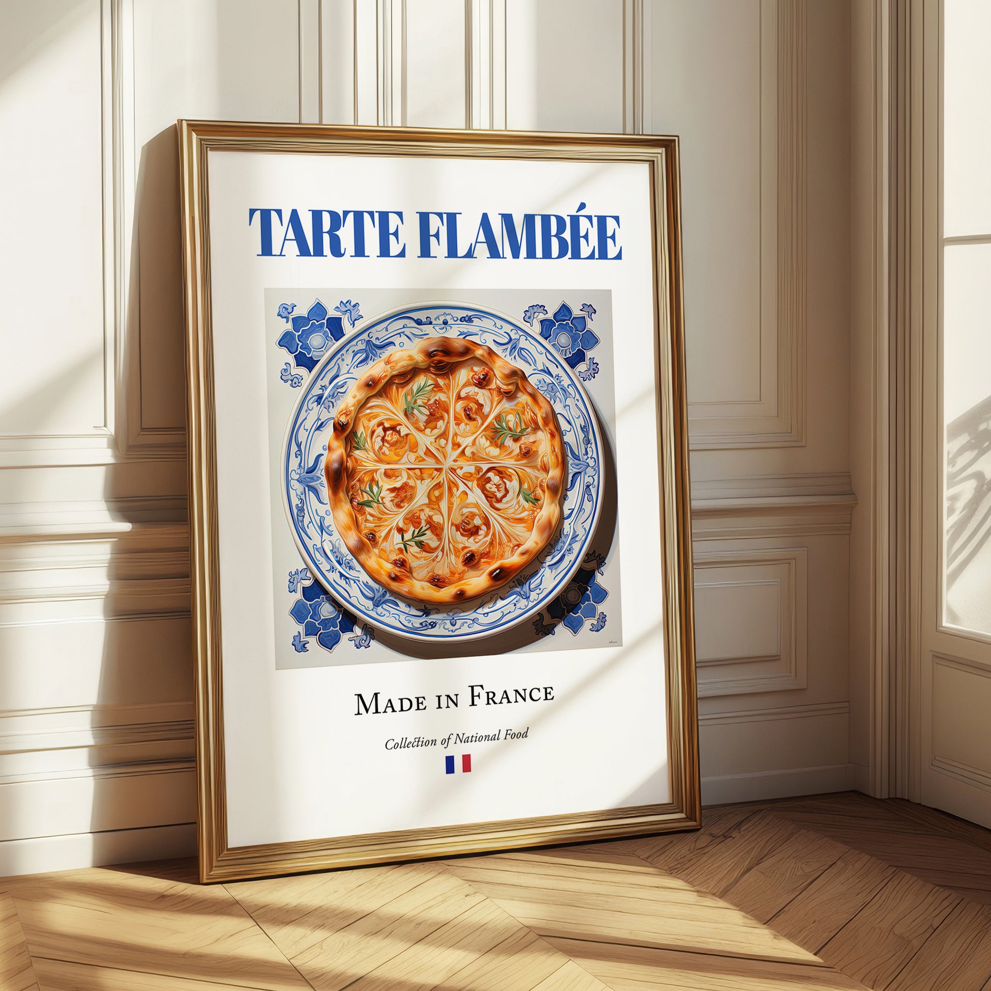 Tarte flambée – French Pastry Dish, Bistro Poster