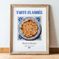 Tarte flambée – French Pastry Dish, Bistro Poster, in wooden frame leaning on the floor