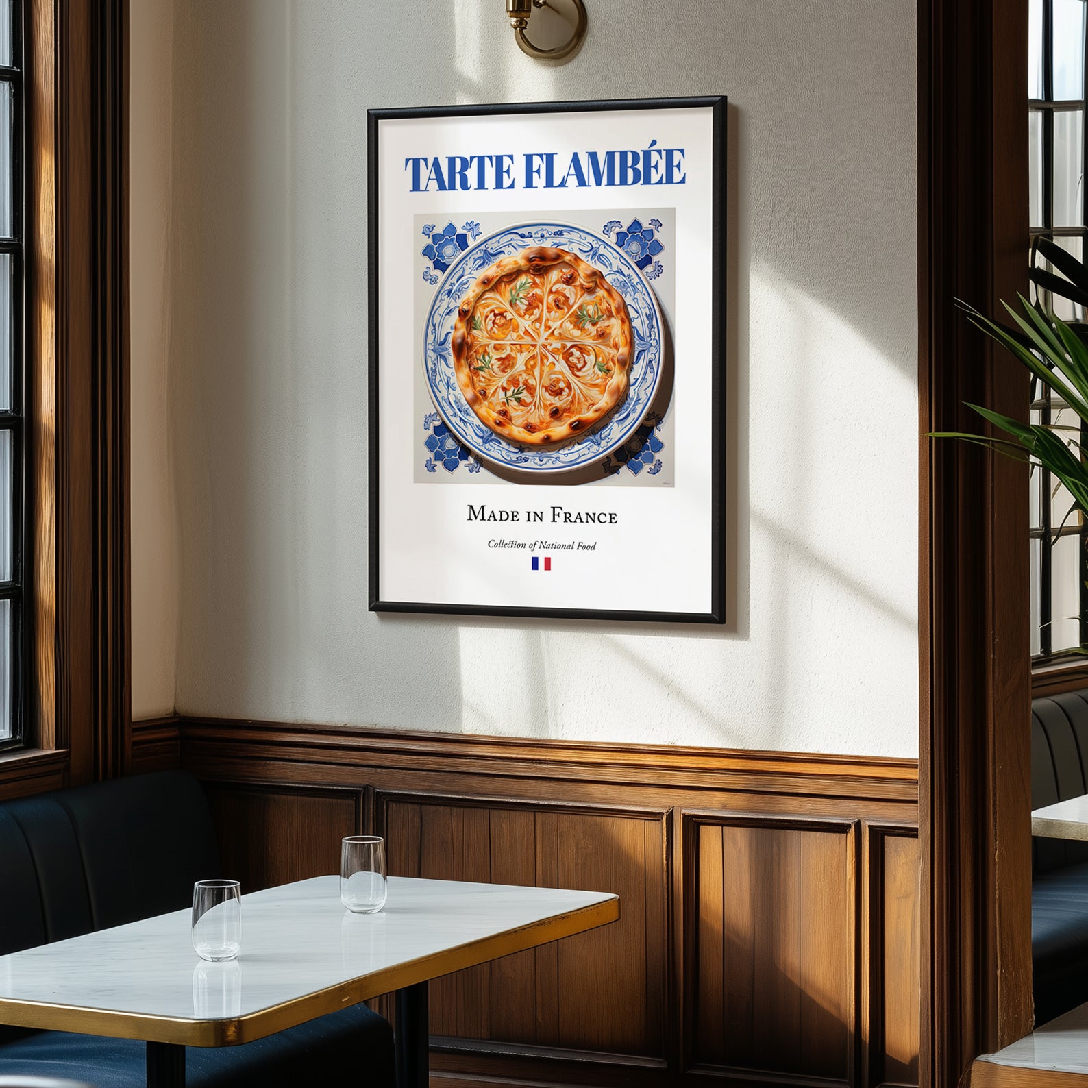 Tarte flambée – French Pastry Dish, Bistro Poster, clean layout with no caption