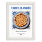 Tarte flambée – French Pastry Dish, Bistro Poster, placed in minimal white frame