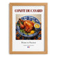 Confit de canard – French Meat Dish, Farmhouse Kitchen Wall Decor, set in oak frame