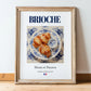 Brioche – French Bread Dish, Brasserie Still Life, in wooden frame leaning on the floor