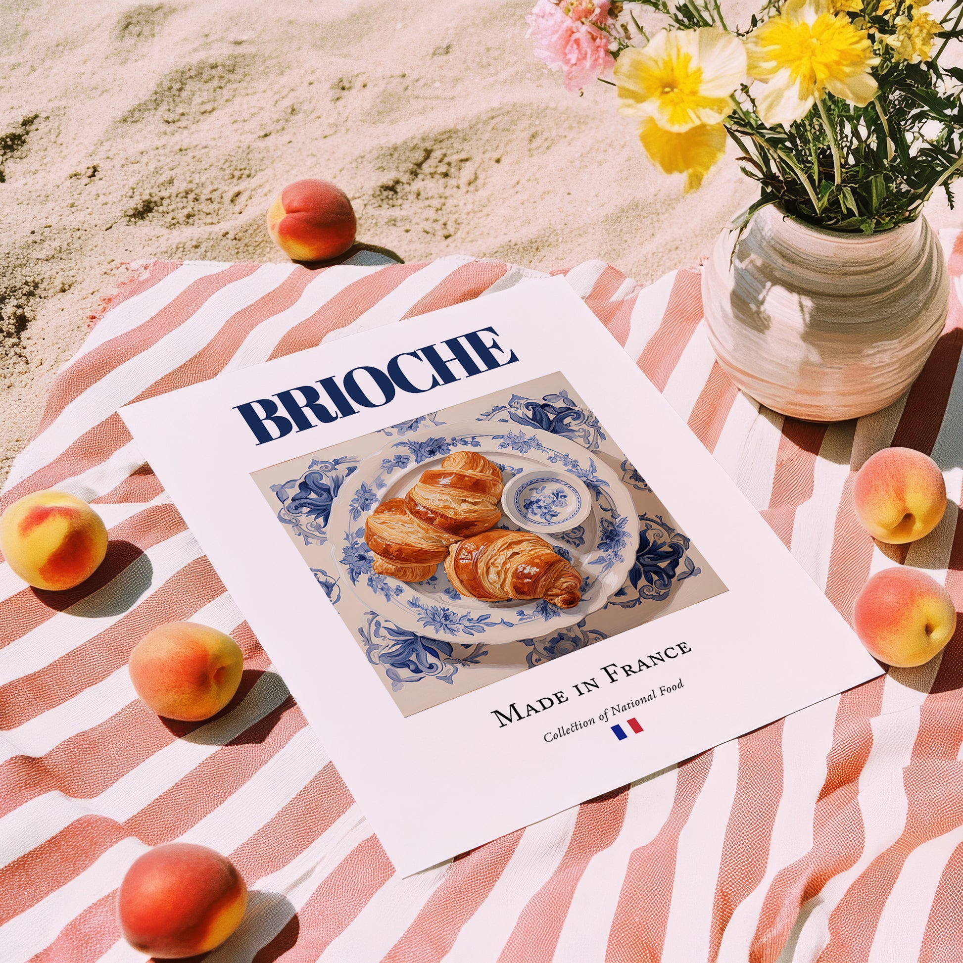 Brioche – French Bread Dish, Brasserie Still Life, unframed on coastal sand