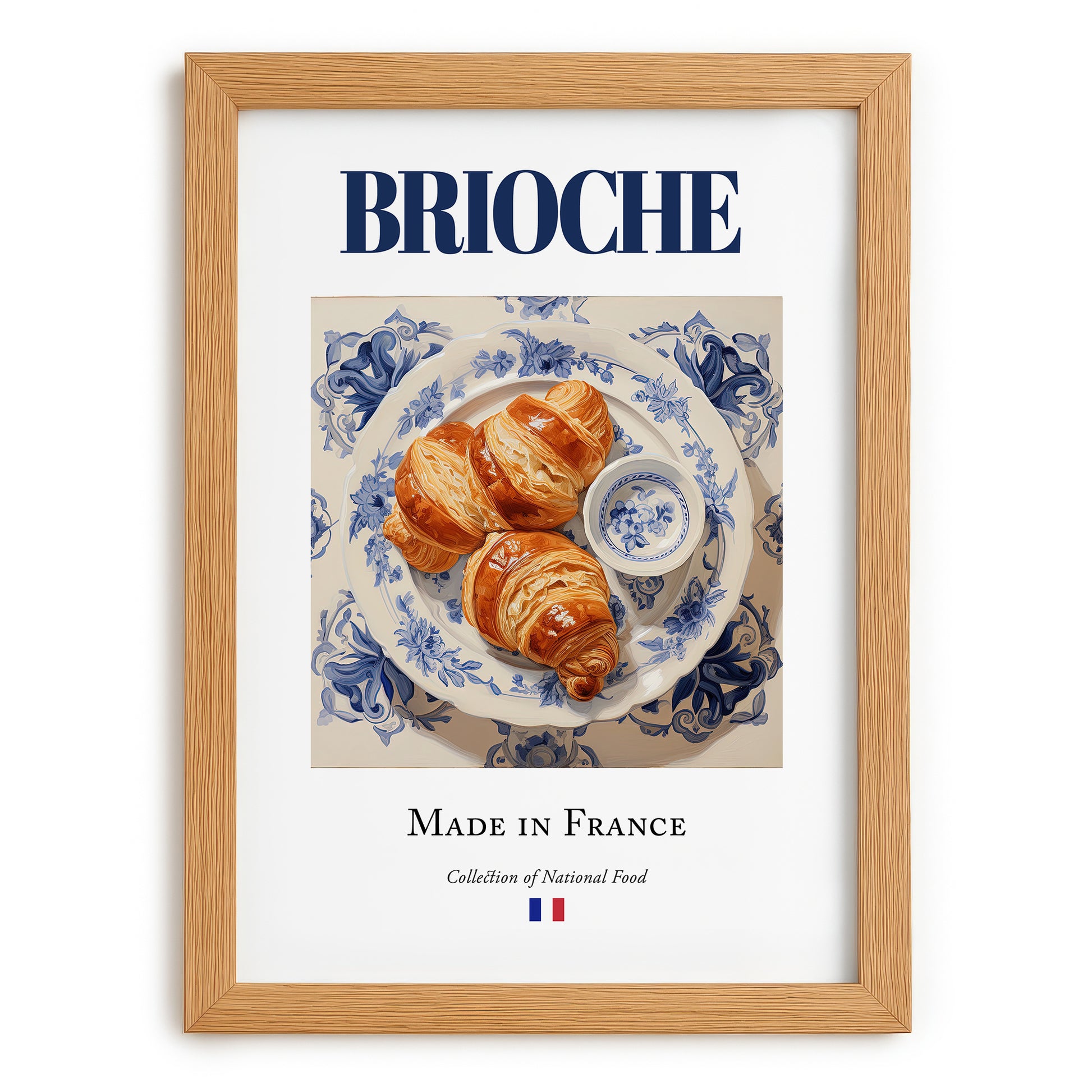 Brioche – French Bread Dish, Brasserie Still Life, set in oak frame