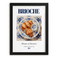 Brioche – French Bread Dish, Brasserie Still Life, in sleek black frame