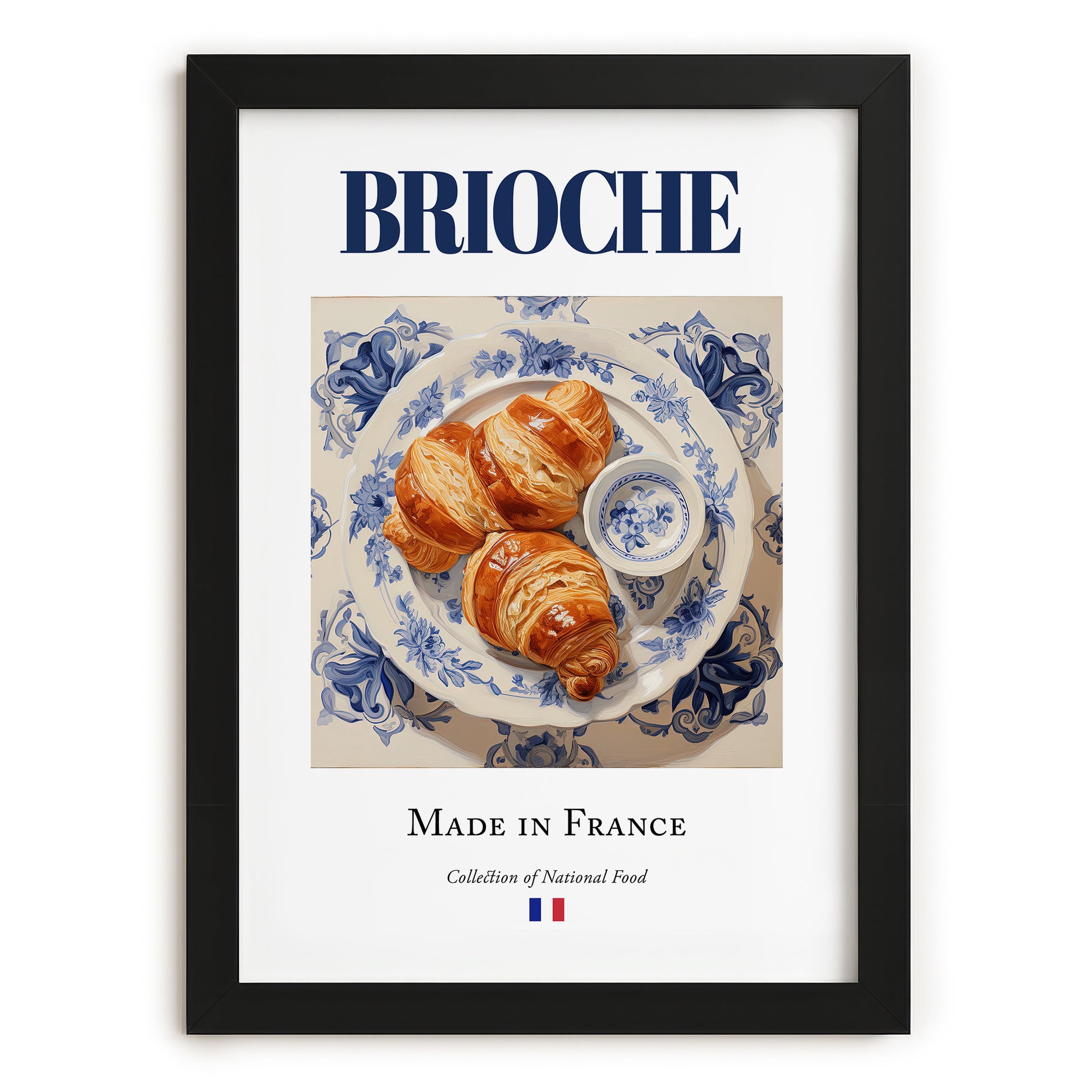Brioche – French Bread Dish, Brasserie Still Life, in sleek black frame