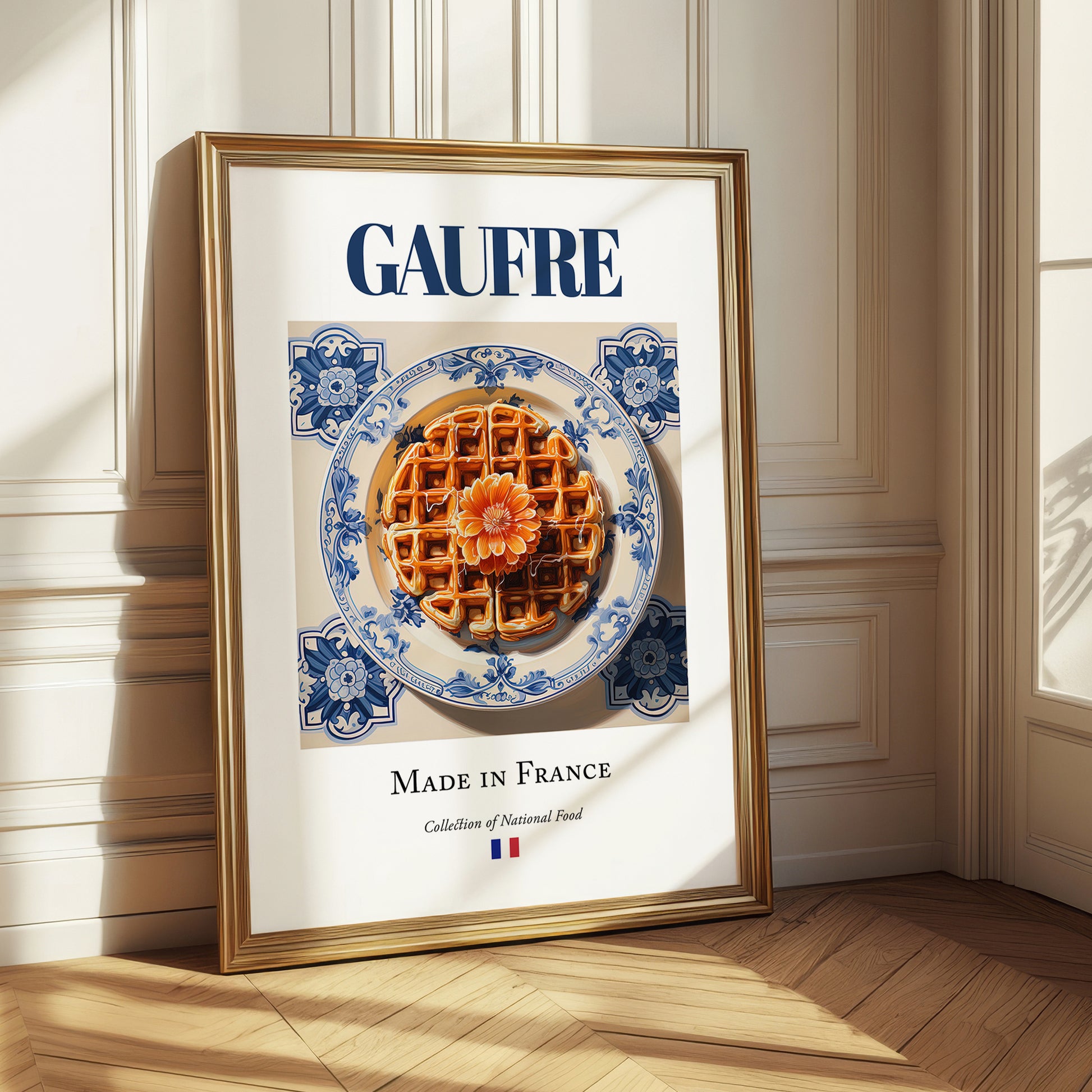 Gaufre – French Dessert Dish, Farmhouse Kitchen Print