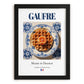 Gaufre – French Dessert Dish, Farmhouse Kitchen Print, in sleek black frame