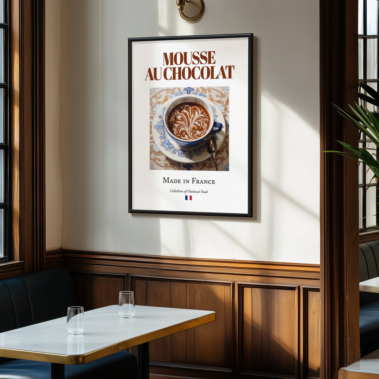 Mousse au chocolat – French Dessert Dish, Café Print, clean layout with no caption