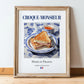 Croque-monsieur – French Dish, Bistro Print, in wooden frame leaning on the floor