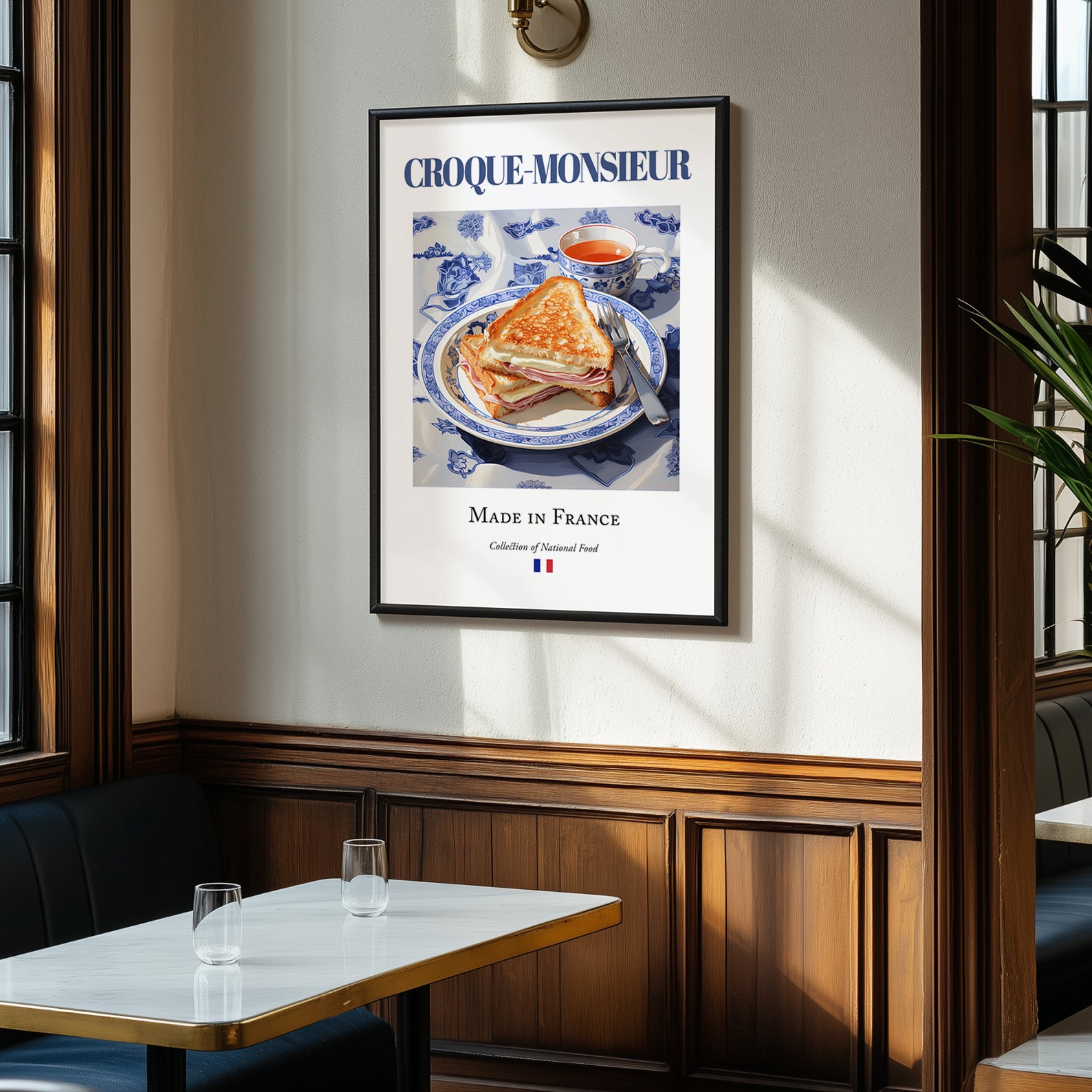 Croque-monsieur – French Dish, Bistro Print, clean layout with no caption
