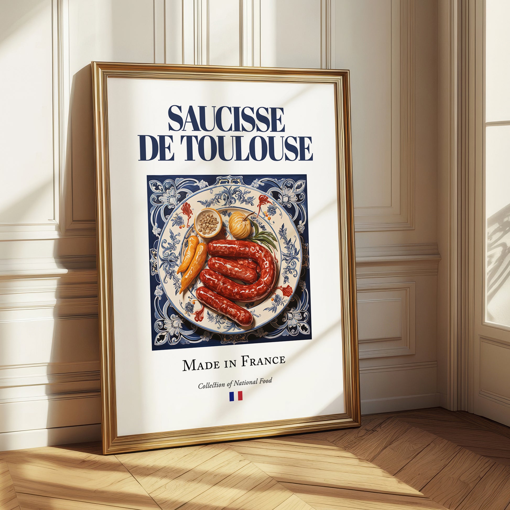 Saucisse de Toulouse – French Meat Dish, Farmhouse Kitchen Illustration