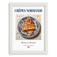 Crêpes Normande – French Dessert Dish, Tavern Poster, placed in minimal white frame