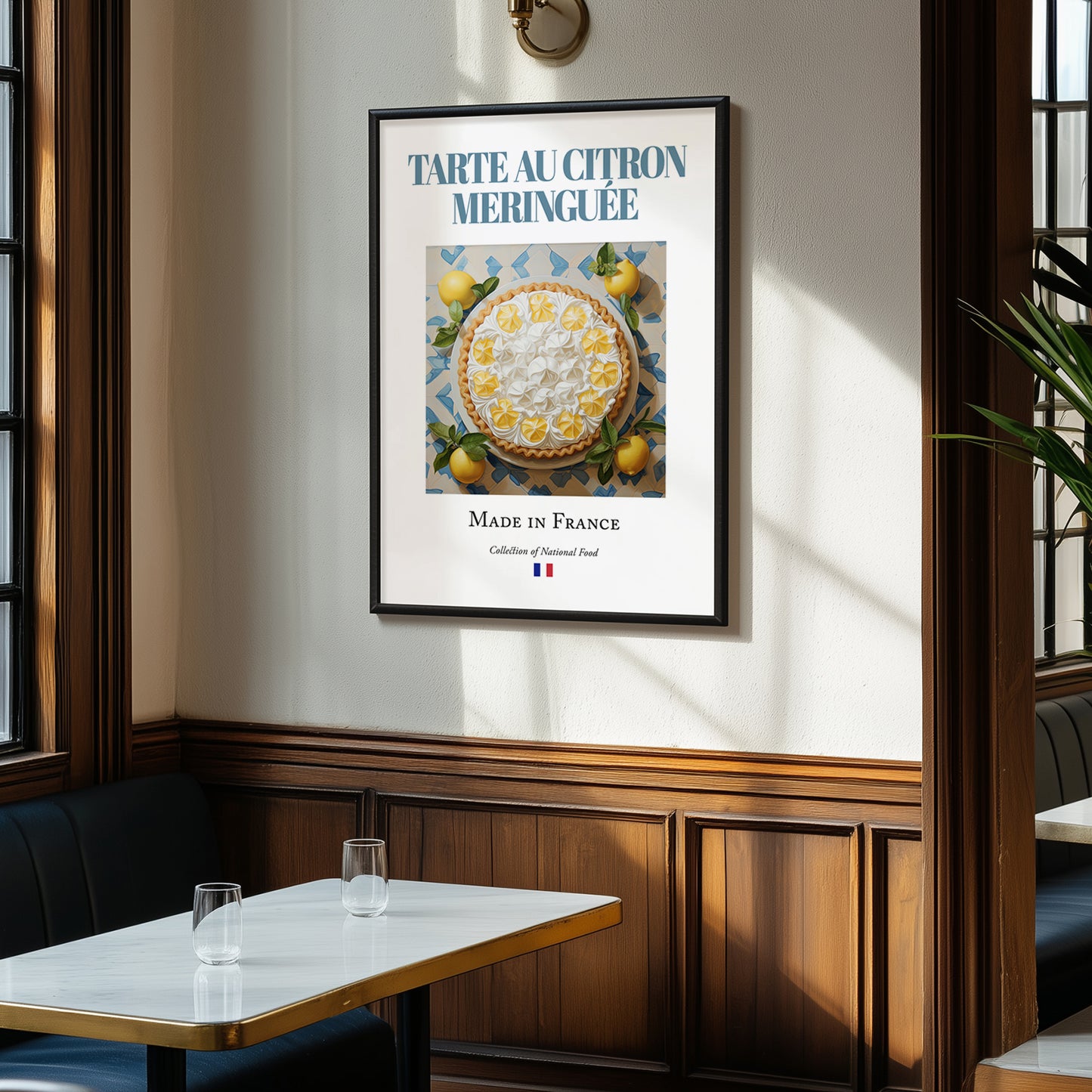 Lemon Meringue Pie – French Dessert Dish, Restaurant Poster, clean layout with no caption