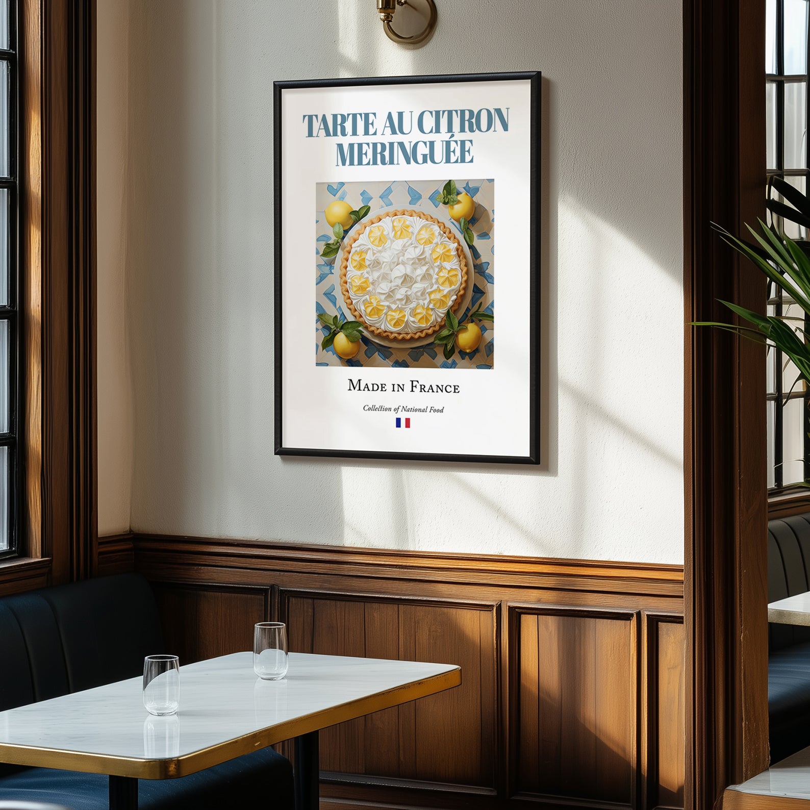 Lemon Meringue Pie – French Dessert Dish, Restaurant Poster, clean layout with no caption
